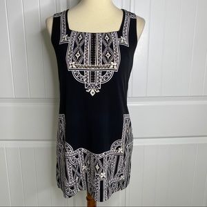 WHBM black & white tunic top size small